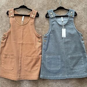Rylie and Cru- Stylish Kids Corduroy Dresses or jumpers - Tan and Gray